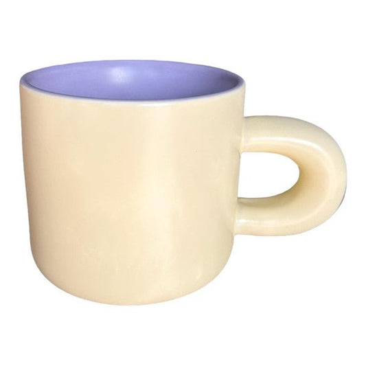 Elegant Beige and Blue Ceramic Mug with Comfortable Thick Handle - Future Decor