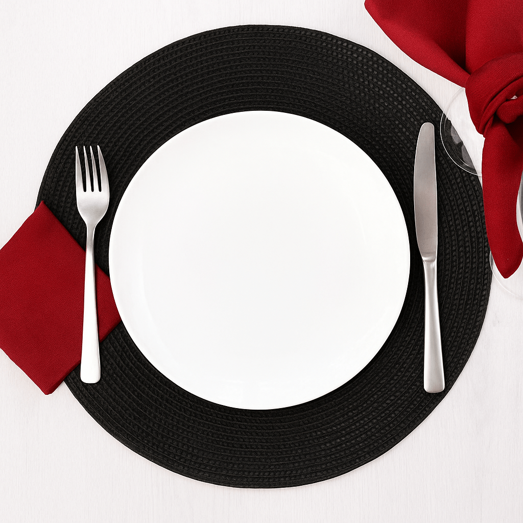 Elegant Black and White Ceramic Dinner Plate - Future Decor