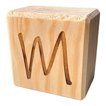 Engraved Handcrafted Wooden Letter Block M - Future Decor