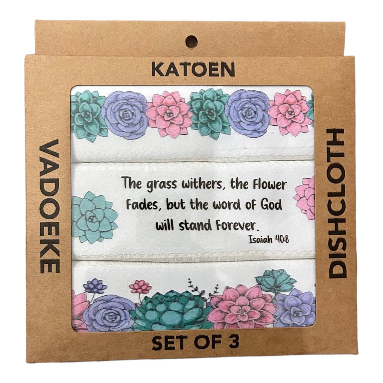 Everlasting Floral Tea Towels - Isaiah 40:8 - Future Decor