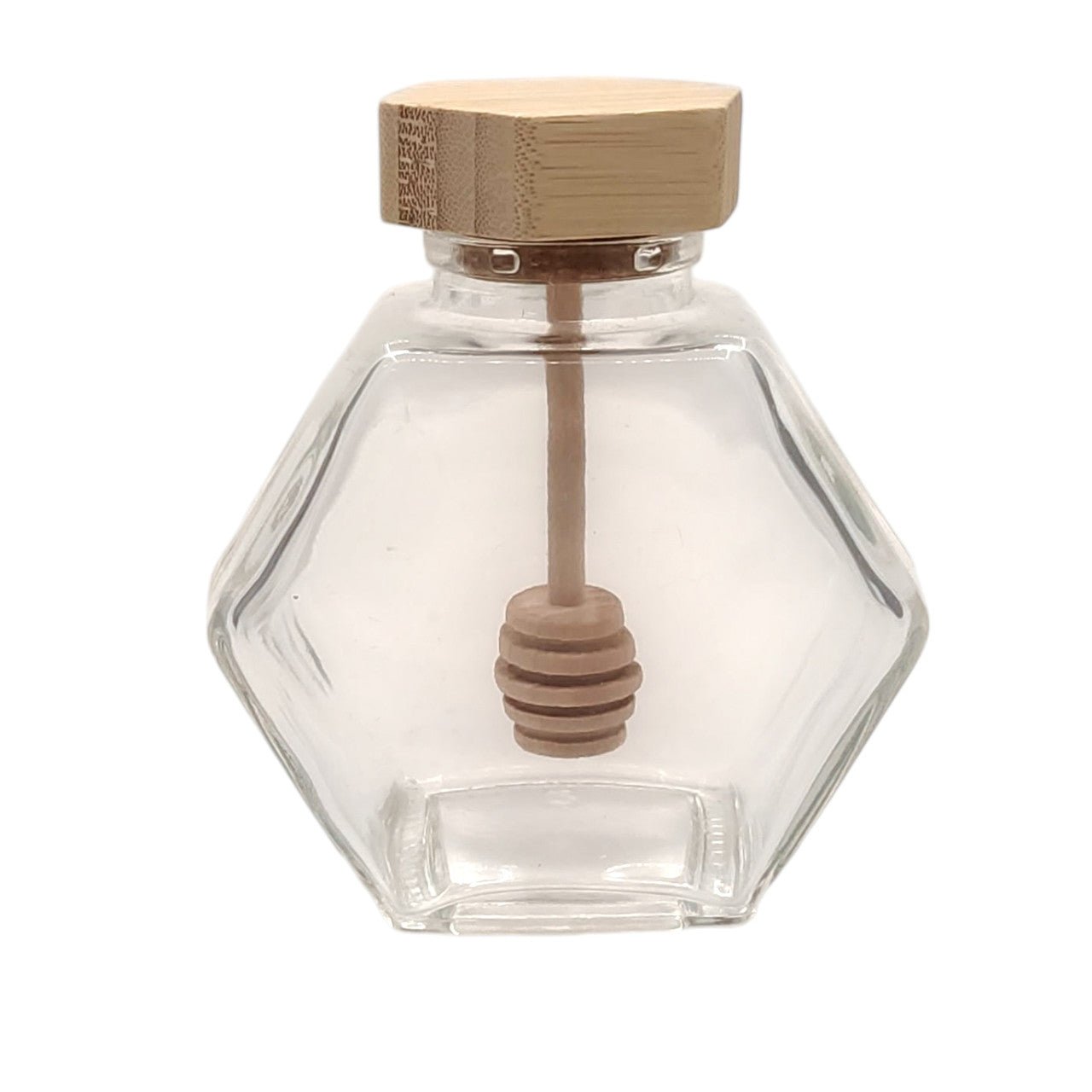Glass Honey Pot, Wooden Lid And Spoon - 220ml - Future Decor
