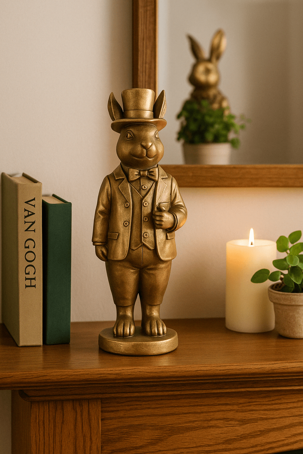 Large Gold Gentleman Rabbit - Future Decor
