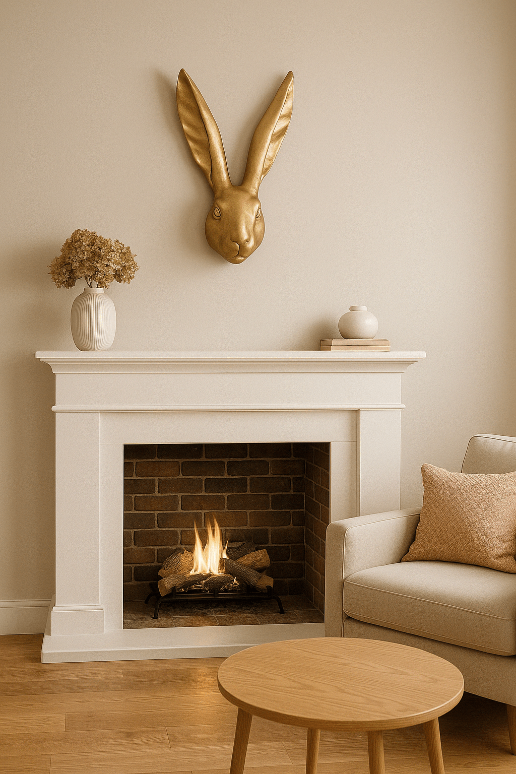 Medium Gold Long Ear Bunny Head - Future Decor