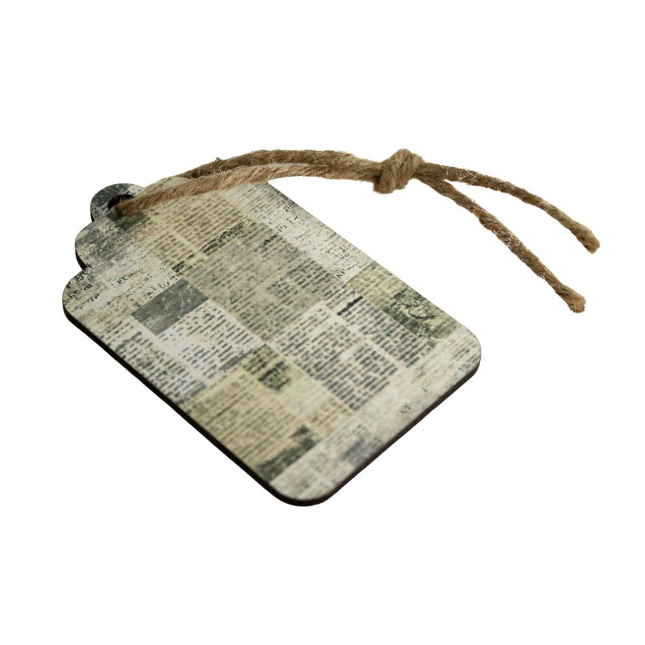 Newspaper Gift Wrap Tag - Future Decor