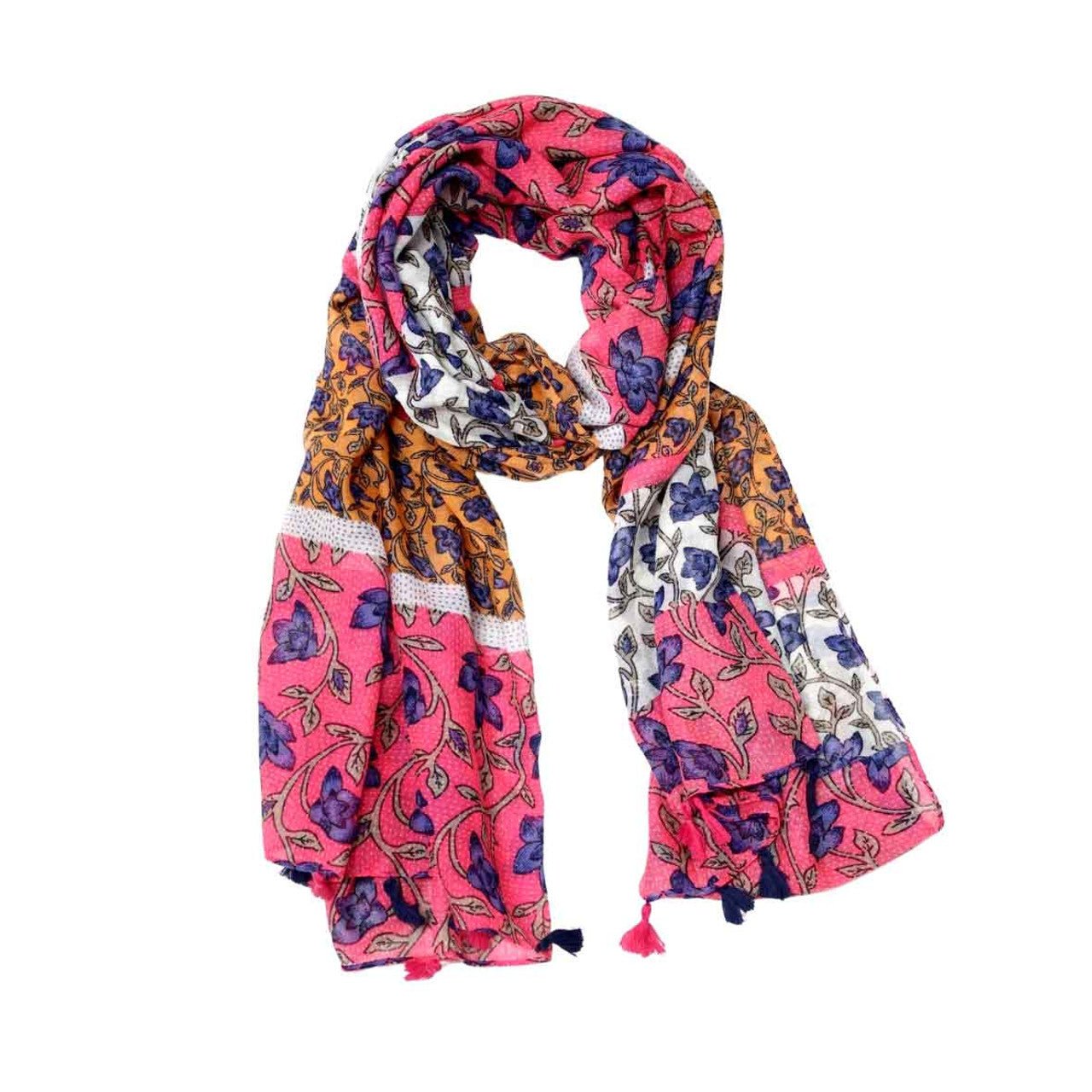 Orange and Yellow Floral Scarf - Future Decor