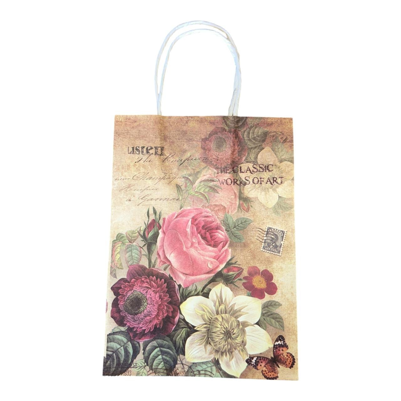 Pink Garden Rose Vintage Gift Bag Collection - 12 Pack - Future Decor