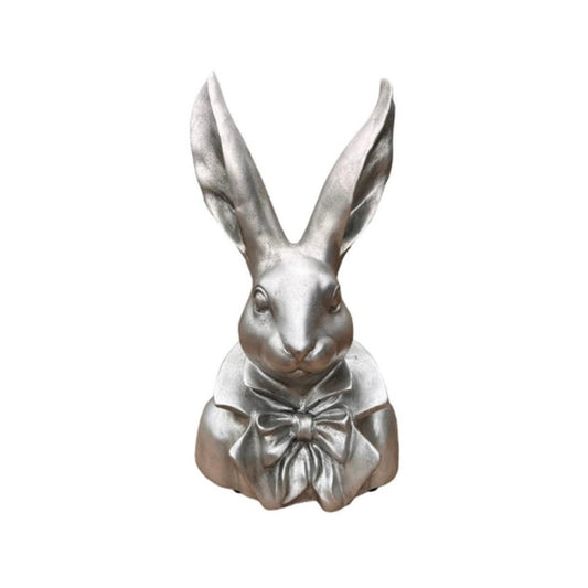 Small Silver Gentleman Bunny Bust - Future Decor
